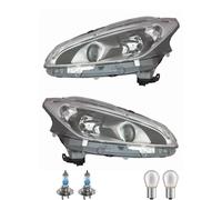 Set Di Fari Neri Inclusi Lampadine OSRAM H7 Per Peugeot 208 CA CC