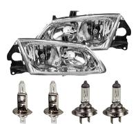 Set Di Fari Per Nissan Almera N16 Anno 2000-09 2002 Bianco Inclusi Lampadine