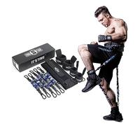 Set di fasce di resistenza in lattice naturale, per allenamento MMA, boxe, bodybuilding, attrezzatura per allenamento per uomini e donne (79,4 kg, blu marino mimetico)