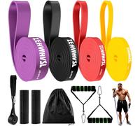 Set di Fasce di Resistenza Zeawavsl - Fasce di Resistenza per Allenamento di Forza in 4 Pezzi con Borsa Per il Trasporto, Maniglie, Protezioni e Ancoraggi per Porta per Fitness, Allenamento di Forza