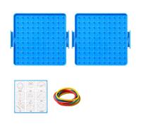 Set di fasce elastiche bifacciali Geoboard per mani su, blu | Griglie a pioli e bande elastiche Girano forme, lunghezze laterali, angoli e trasformazioni Pratica
