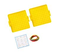 Set di fasce elastiche bifacciali Geoboard per mani su, giallo | Griglie a pioli e bande elastiche Girano forme, lunghezze laterali, angoli e trasformazioni Pratica