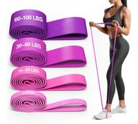 Set di fasce elastiche di resistenza, include bande di gomma elastiche, adatte per fitness, allenamento sportivo, bodybuilding, attrezzatura e accessori fitness ideali per le donne Viola chiaro (60-10