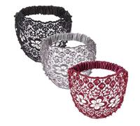 Set di fasce per capelli da donna in stile bohémien chic, con perline e perle, eleganti fasce larghe con perline floreali, accessori per capelli in pizzo impreziosito, fatte a mano, di lusso, per