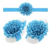Set di fasce per capelli per neonati e sandali a piedi nudi decorati con fiori - Fascia per bambini con cinturino sottile