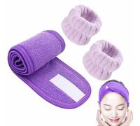 Set di fasce per il viso, fasce da polso per viso, fasce da polso per ragazze, fasce da polso assorbenti, braccialetti per il viso in microfibra, fascia per il lavaggio per donne e ragazze, trucco