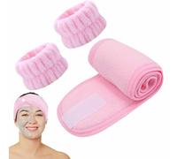 Set di fasce per il viso, fasce da polso per viso, fasce da polso per ragazze, fasce da polso assorbenti, braccialetti per il viso in microfibra, fascia per il lavaggio per donne e ragazze, trucco