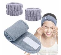 Set di fasce per il viso, fasce da polso per viso, fasce da polso per ragazze, fasce da polso assorbenti, braccialetti per il viso in microfibra, fascia per il lavaggio per donne e ragazze, trucco