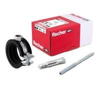 fischer Set di fascette stringitubo FGRS 25 - 30 gvz, set di 30 pezzi: 10 morsetti per tubi articolati FGRS 25 - 30,10 pezzi vite stecca ST8 x 80,10 pezzi tasselli universali UX10 x 60, art. 547058,