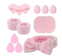 Set di fascia e bracciale per la cura della pelle, set di fascia e polsiera per il lavaggio del viso,Kit spugna cosmetica | Fasce per il trucco Cerchietto spa Bande di lavaggio del polso pa