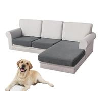 Set di federe elasticizzate per divano componibile, a forma di L, antiscivolo, protezione per mobili, grigio medio, 2 posti + 1 chaise longue