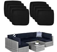 Set di federe impermeabili per cuscini da esterni, 50,8 x 50,8 x 5,1 cm, cuscini di ricambio per divano in rattan, eleganti coprisedili neri con cerniera, resistenti alle intemperie, durevoli e