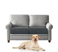 Set di federe per cuscini per divano, antiscivolo, protezione antiscivolo per divano componibile a forma di L, colore: grigio medio, 2 posti o 2 schienali