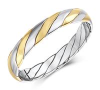 Set Di Fedi Nuziali In Oro Due Colori Fatto A Mano 4mm E 5mm