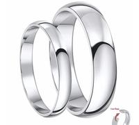 Set Di Fedi Nuziali In Platino Da 3Mm E 5Mm A Forma Di Corte, Peso Medio