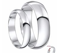 Set Di Fedi Nuziali In Platino Da 4Mm E 6Mm A Forma Di Corte, Peso Medio