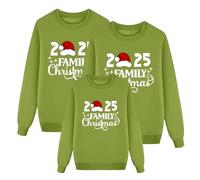 Set di Felpa Natalizi per Famiglie, Maglietta Girocollo Manica Lunga Felpa Natalizia Babbo Famiglia Moda Camicia con Stampa Renna Coordinate Pullover Natalizio Maglione di Natale Donna Uomo Bambino