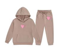 Set di Felpe per Ragazze E Bambine Felpa con Cappuccio Solid Color Cotone Completo Sportswear Christmas Bambina Maniche Lunghe Sportivo Abbigliamento 2 Pezzi Unisex Modelli
