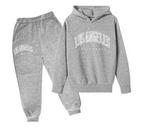Set di Felpe per Ragazze E Bambine Felpata Jogging Ginnastica Completo da 2 Pezzi Costume Giacche Pantaloni con Tasca Maniche Lunghe Sportivo Bambini Casual Pullover Felpa Tuta Autunno Inverno Regalo