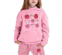Set Di Felpe Per Ragazze E Bambine Felpata Jogging Ginnastica Maniche Lunghe Girocollo Top+Pantalone Natale Bimba Winter Snowsuit Bambini Casual Pullover Felpa Tuta 2 Pezzi Unisex Modelli Bambina