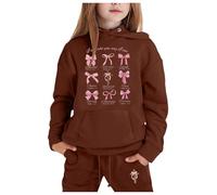 Set di Felpe per Ragazze E Bambine,Set Casual Comodo da Indossare Maniche Lunghe Girocollo Felpa Pantaloni a Gamba Larga Ragazzi Abbigliamento Moda Manica Lunga 2-14 Anni Completo Bambina