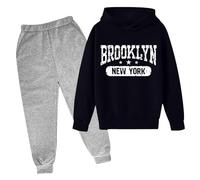 Set di Felpe per Ragazze E Bambine,Top Pantaloni Kids Felpata Jogging Ginnastica Felpa con Cappuccio Zip/Pullover Jogger Tuta Moda Manica Lunga Jogging,la Casa,Scuola, Spesa