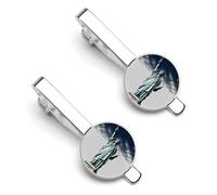 Set di fermacravatta a forma di Statua della Libertà, personalizzabili, per uomini, design alla moda, per matrimoni, anniversari, affari
