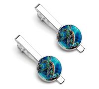 Set di fermacravatta con motivo tartarughe marine e diamanti per uomo, design alla moda, fermacravatta per anniversario di matrimonio, affari