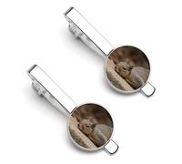 Set di fermacravatta con scoiattolo che si sta sdraiando, per uomini, design alla moda, per matrimoni, anniversari, affari