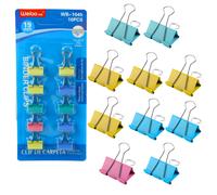 Set di fermagli da ufficio colorati 19 mm 10 pezzi