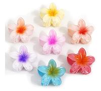 Set di fermagli for capelli con fiori hawaiani, 7 pezzi, grandi fermagli ad artiglio