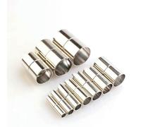 set di fermagli magnetici da 3, 4, 6, 7, 8, 10, 12, 14, 15 mm, cordino in pelle, connettore per collana, tappo terminale per accessori fai da te per la creazione di gioielli, argento opaco, diametro