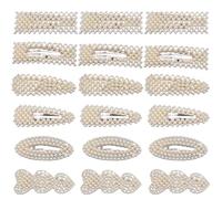 Set di fermagli per capelli con perle, eleganti fermagli a scatto e clip per donne e ragazze, accessori decorati con perle artificiali per occasioni speciali