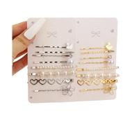 Set di fermagli per capelli da donna con fiore di cigno di perle dorate e argentate con clip dritta per accessori per capelli (2 carte)