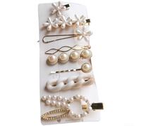 Set di fermagli per capelli da donna in stile orientale, con piume e perle, alla moda coreana, fatti a mano, per ragazze, per feste quotidiane, accessori per capelli eleganti e dolci (C)