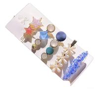 Set di fermagli per capelli da donna in stile orientale, con piume e perle, alla moda coreana, fatti a mano, per ragazze, per feste quotidiane, accessori per capelli eleganti e dolci (H)