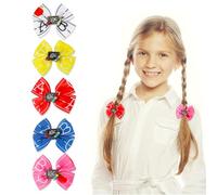 Set di fermagli per capelli per il ritorno a scuola - 5 fiocchi ABC Apple Ribbon per studenti accessori uniformi - Accessori colorati per capelli per la scuola per il primo giorno per forniture per