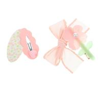 Set di Fermagli per Chioma Ragazzo Ragazza Fiocchi e Fiori Acrilici | Quattro Pezzi, Forme Nuvola e Ellittiche, Colori Vivaci, per Trecce, Frangia, Foto e Danza