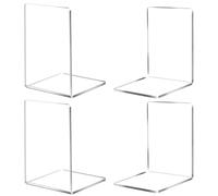 Set di Fermalibri Trasparenti in Acrilico - 4 Pezzi per Scuola, Casa, Ufficio, Biblioteca, Camera da Letto - Organizzazione e Decorazione della Scrivania