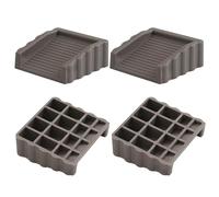Set di fermaporta a forma di cubo, antiscivolo, design a due vie, 6,2 x 6,2 x 2,5 cm, impugnatura di sicurezza compatta, grigio, confezione da 4 per casa, camera d'albergo, protezione della privacy e