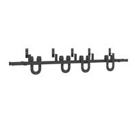 Set di fermaporta scorrevole da 200 cm in acciaio nero, supporto bypass per porte doppie, acciaio verniciato a polvere, accessori di montaggio, fermaporta, scorrevolezza silenziosa, per interni ed
