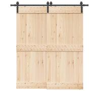 Set di fermaporta scorrevole da 200 cm, in acciaio verniciato a polvere, nero, con fermaporta e guida a pavimento, per porta della stanza, porta del soggiorno, protezione antifurto, montaggio e