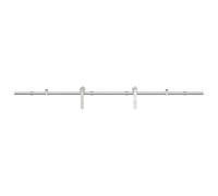 Set di fermaporta scorrevole in acciaio inox, 183 cm, con fermaporta e guida a pavimento, per porta di camera e porta di appartamento, scorrimento silenzioso e facile da montare