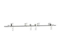 Set di fermaporta scorrevole in acciaio inox, 200 cm, con fermaporta e ruote per doppie porte fienili, accessori di montaggio, silenzioso, portata fino a 80 kg, per porte interne ed esterne