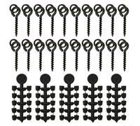 Set di fermi per amo da pesca alla carpa e viti per esche Chod Ronnie Rig, perline in rame ABS per dadi boilie, accessori per attrezzatura terminale a connessione rapida, nero (A)