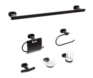 Set di ferramenta 6 accessori in alluminio con bicchiere e portasapone Accessori