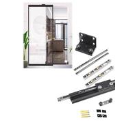 Set di ferramenta per porta invisibile con guide nascoste a chiusura morbida bidirezionale per porte in legno/alluminio, installazione facile, 150 cm (4,9 piedi)
