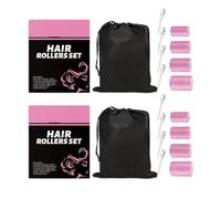 Set di ferri arricciacapelli autoadesivi - 4 misure per ricci voluminosi e duraturi, onde da spiaggia o spirali senza calore. Include clip in metallo e custodia.