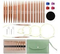 Set di Ferri Circolari Intercambiabili, 13 Paia di Ferri da Maglia da 3,0-10,0mm con Cavi da 40/60/80/100 cm, Borsa e Altri Accessori, Ferri da Maglia Polivalenti per Appassionati di Maglia