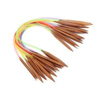 Set di Ferri da Maglia in bambù Ferri da Maglia circolari Aghi per Maglione a Doppia Punta Strumenti di Tessitura Kit per Maglieria con Tubo di plastica colorato (40 cm / 15,7